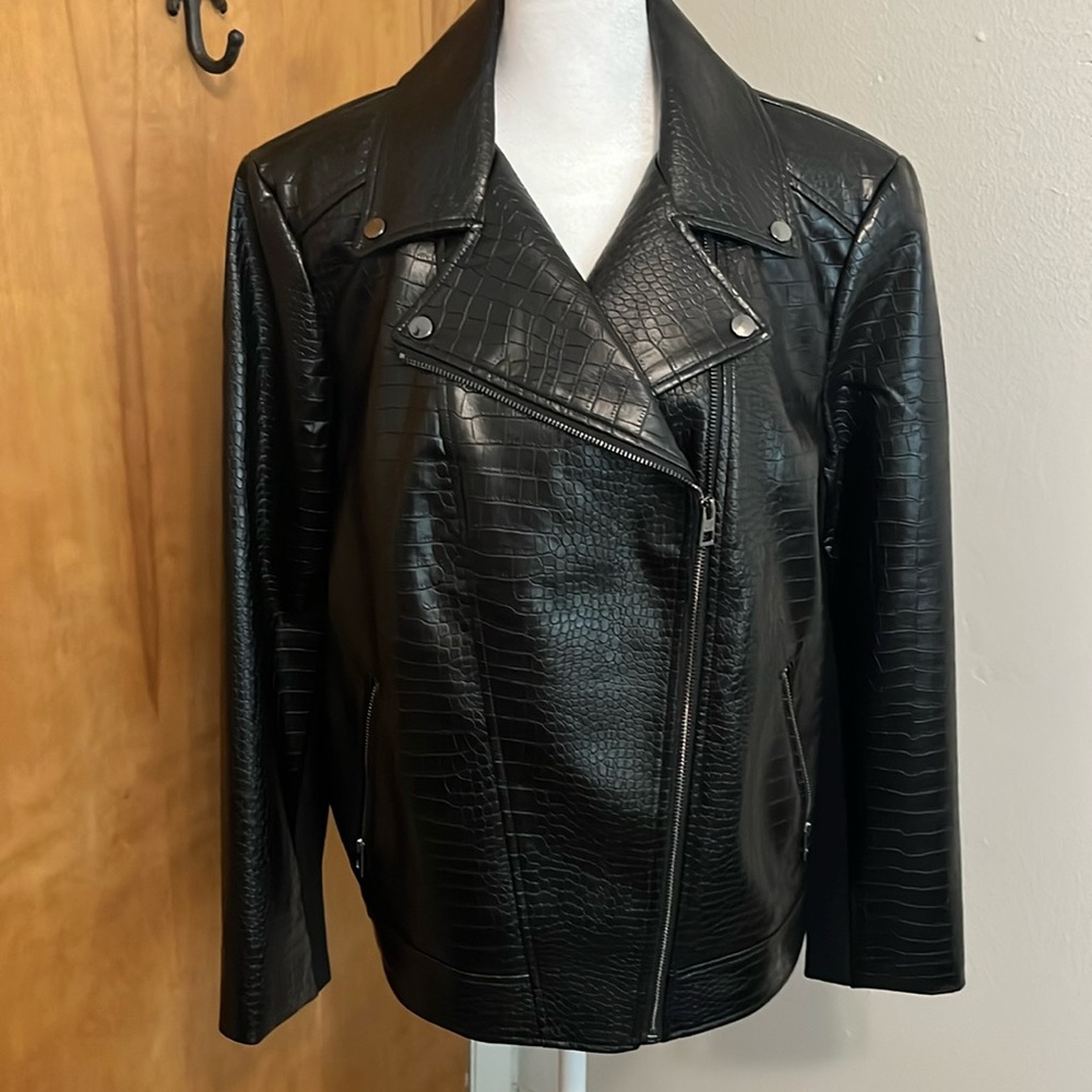 Faux Black Leather Jacket
